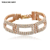 toucheart luxury brand gold crystal adjustable bracelets bangles for women jewelry making stainless steel bracelet sbr140165
