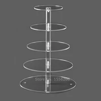 5 tier cake stand plexiglass clear circle acrylic cupcake plate tools for wedding party cake display christmas baking holder