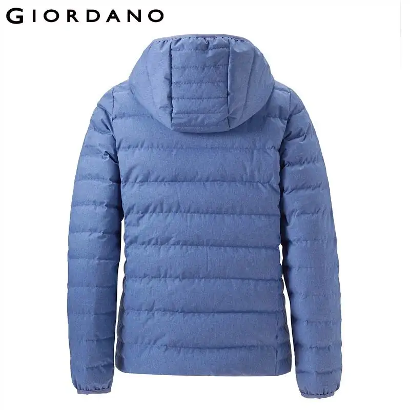 Giordano женский тонкий пуховик с капюшоном из натурального гусиного пуха,данная модель пуховика имеет два варианта окраса