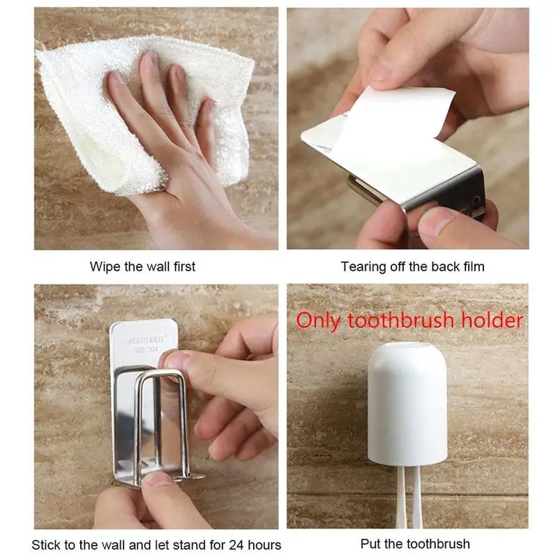 

Hot Sale Toothbrush Holder Storage Rack Steel Wall Hanging Adjustable For Bathroom
