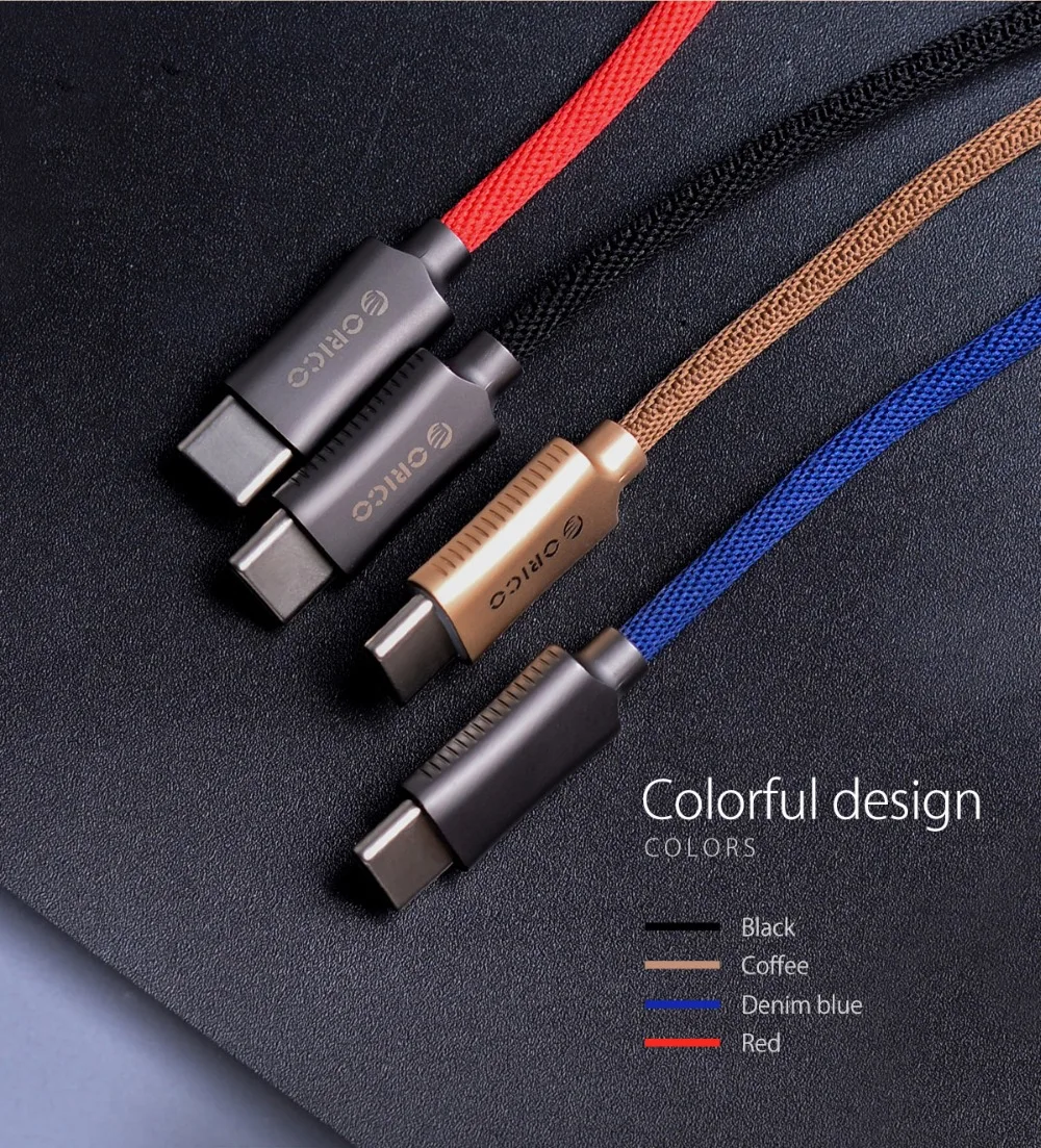 ORICO usb type-C кабель USB для синхронизации и зарядки Макс. A кабель для передачи данных для huawei P9 Macbook LG G5 Xiaomi Mi 5 htc 10 и многое другое