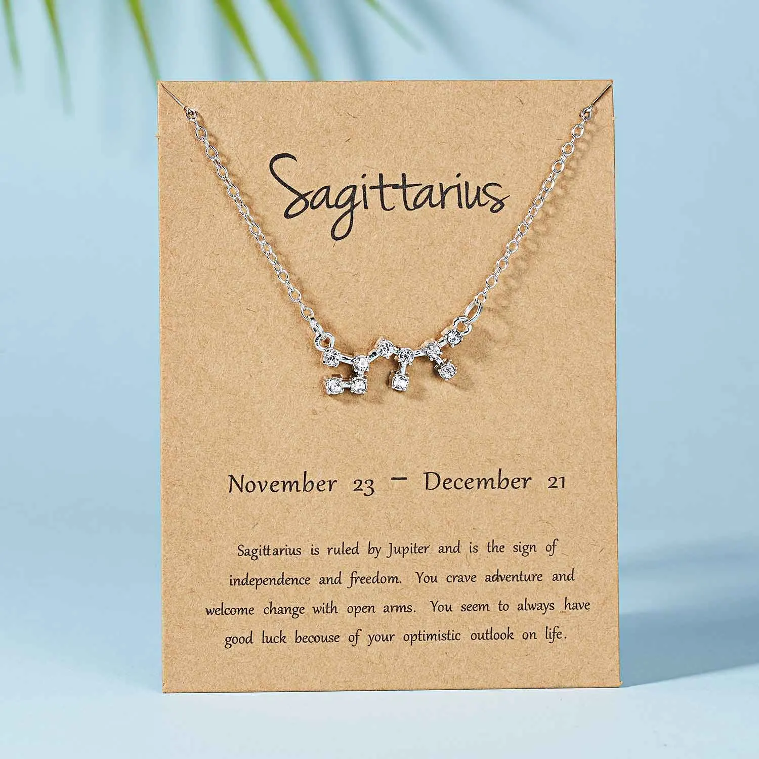 Sagittarius-silver Belleper 12 Созвездие Знак зодиака ожерелье для женщин серебряные ювелирные изделия Leo Libra Aries кулон ожерелье Астрология - Окраска металла: Sagittarius-silver