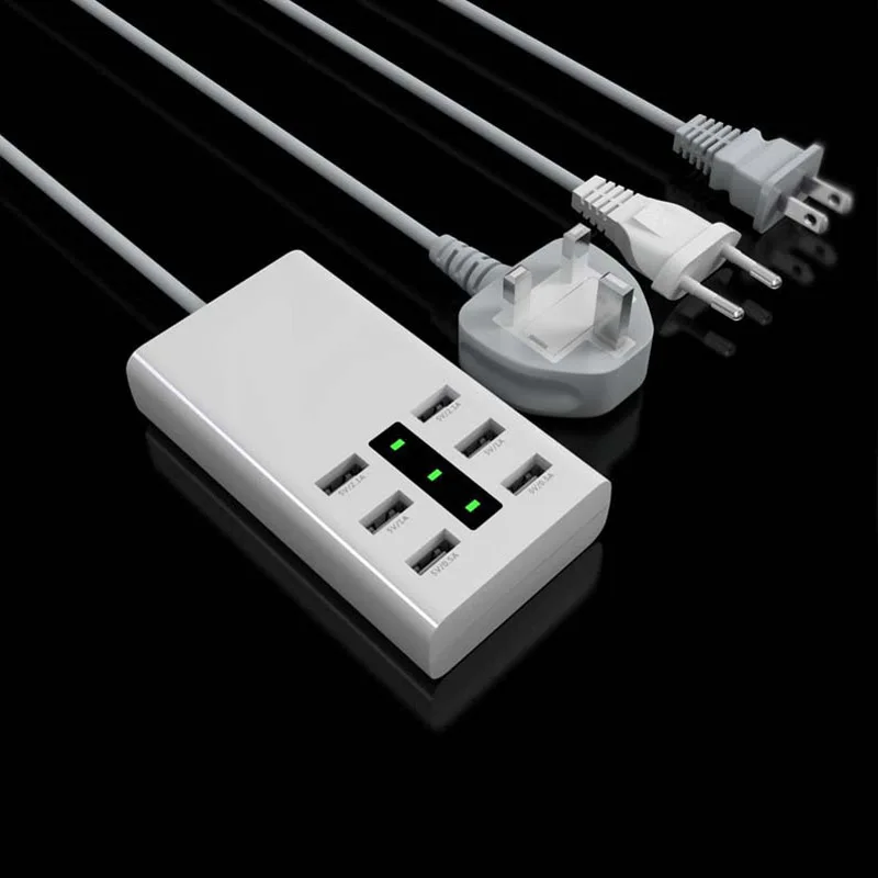 6 портов Мульти USB зарядное устройство концентратор дисплей док станция для
