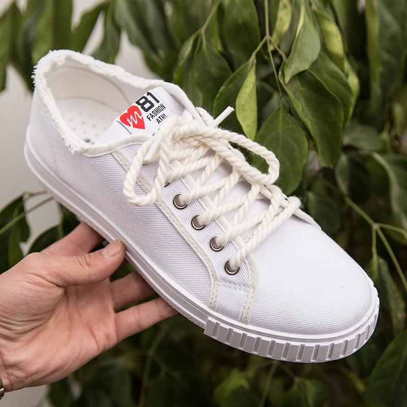 Classic Men Canvas Shoes Sneakers Breathable Low Lace-up Casual Retro Style Youth White for Flat Leisure | Обувь