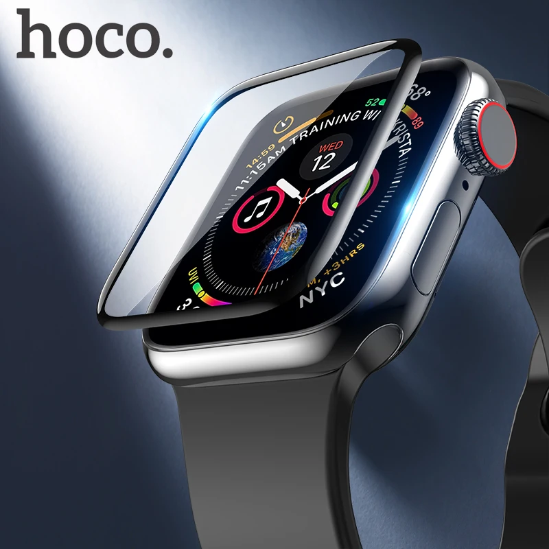 Оригинальное изогнутое защитное стекло HOCO 3D Для Apple iWatch 4 полное покрытие