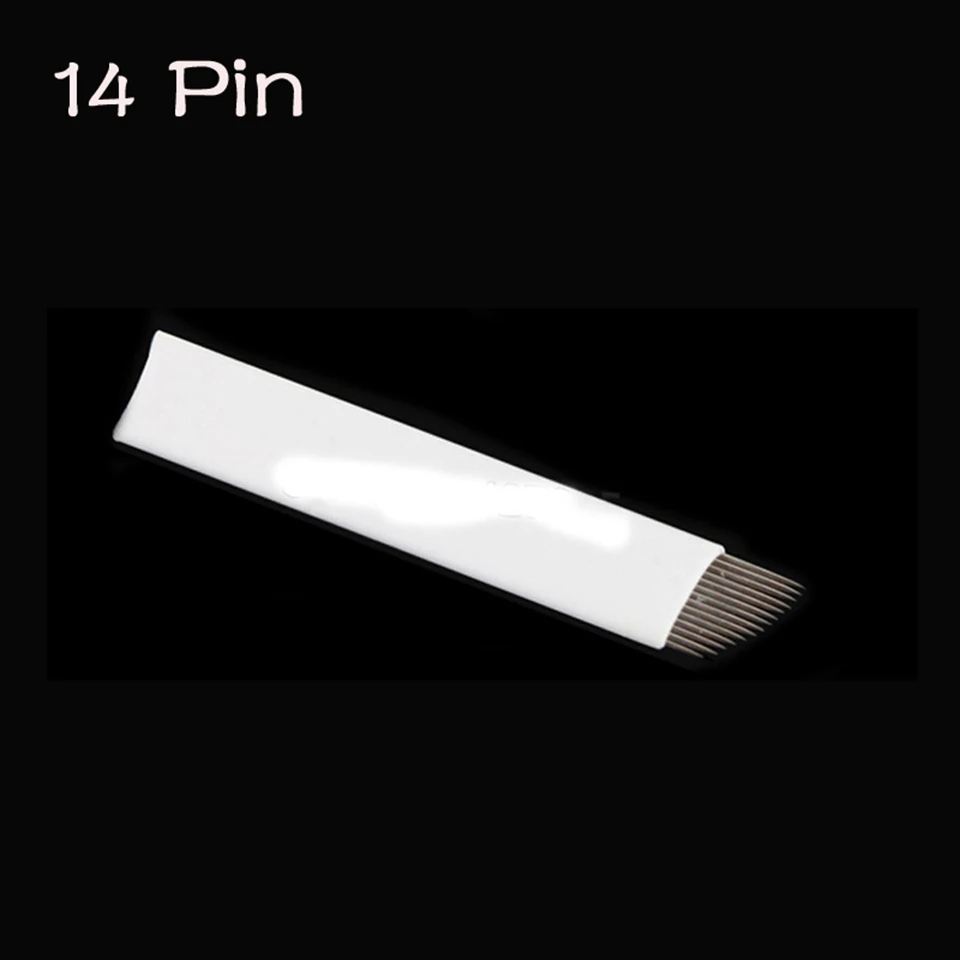 Иглы для микроблейдинга бровей 14 шт. 100 шт.|microblading pin|agujas microbladingmicroblading pins |