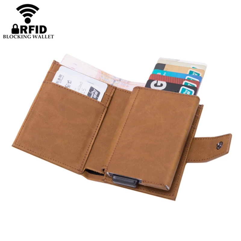 Новинка мужской кошелек с защитой от RFID защиты металлический на застежке один