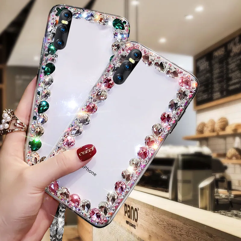 Чехол для мобильного телефона с бриллиантами отправки белых бусин vivo v15pro