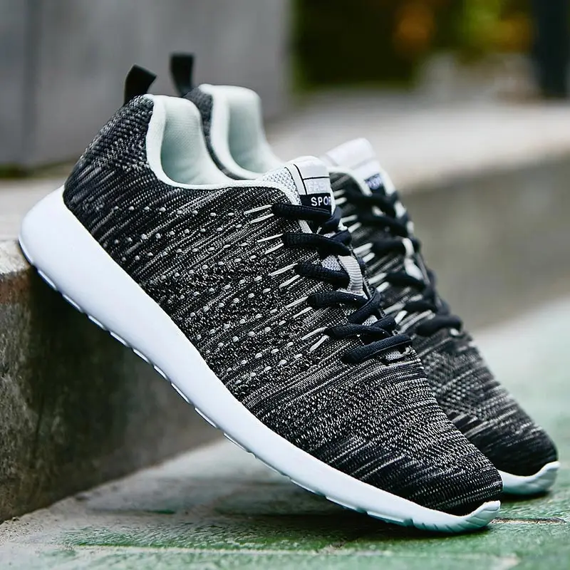 Casual men shoes 2020 mixed color breathable mesh sneakers wild lace-up outdoor sporty man | Обувь