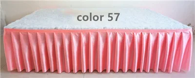 57 pink Ледяной шелк шифон белый цвет свадебный стол юбка Вечерние Банкетный сценический стол юбка скатерть декоративная - Цвет: 57 pink