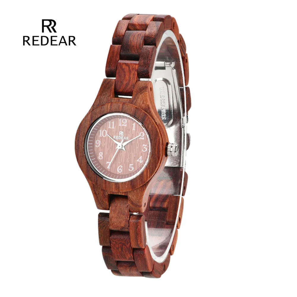 Прямая поставка повседневные женские кварцевые деревянные часы с маленьким