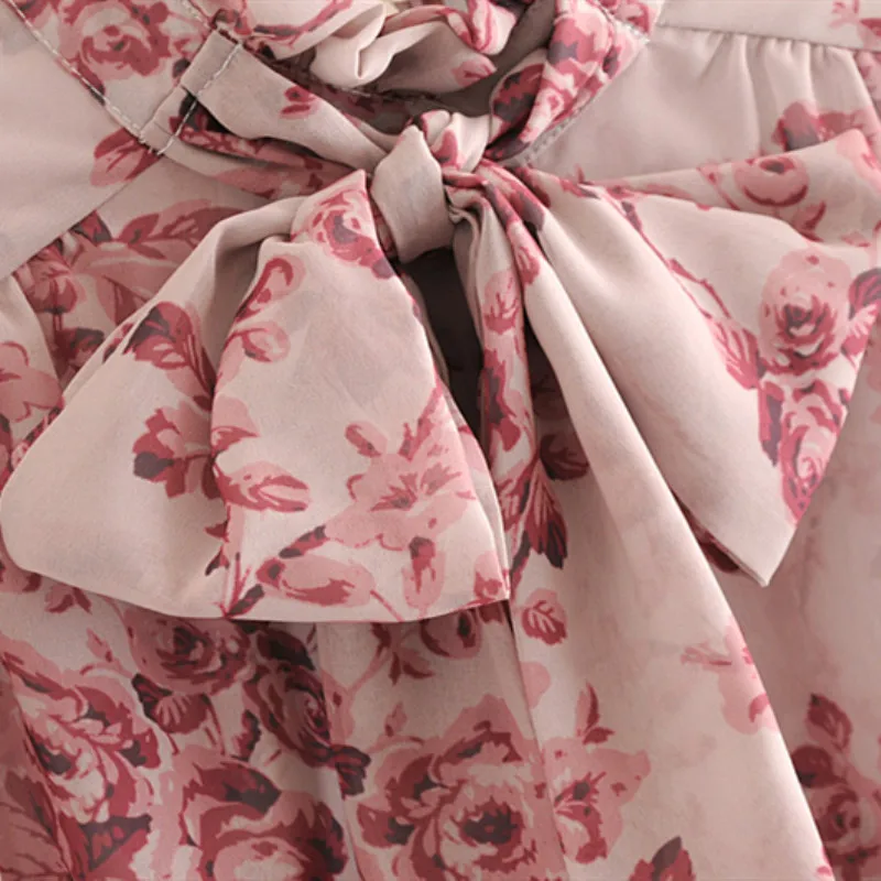 Женская шифоновая блузка с цветочным принтом большого размера летняя элегантная