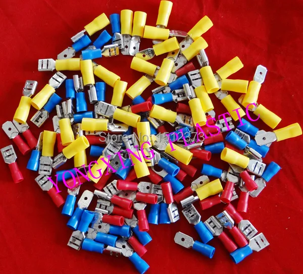 

120 piece/lot FDD1-250 2-250 5-250 MDD 1-250 2-250 5-250 Mixed package pre-insulating male and female terminal block connector