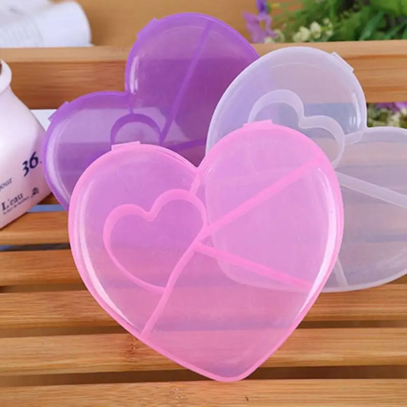 5 сетки ящик из прозрачного пластика сердце любовь коробка для ювелирных изделий