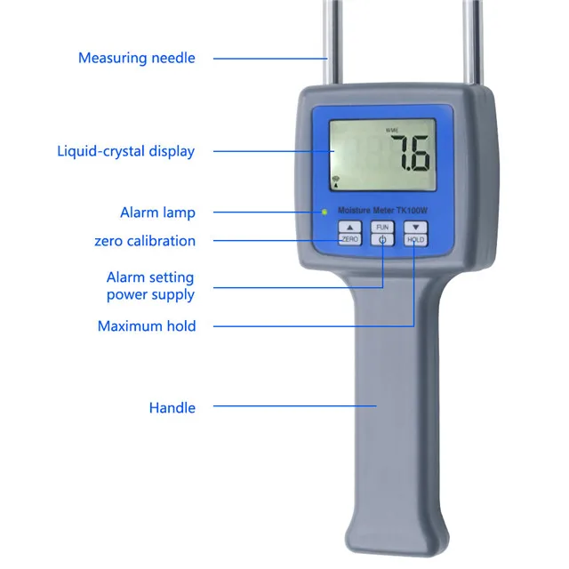 Hygrometers TK100W профессиональные древесные опилки порошок сено тюк торф гидрометр для