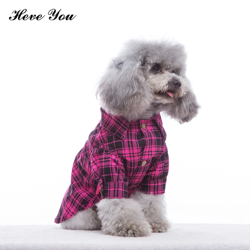 

Heve You Pet Clothes Plaid Dog Cat Coat Jackets Chihuahua Clothes Kitten Teddy Shirt Large Dog Clothing Pet Cat Costumes