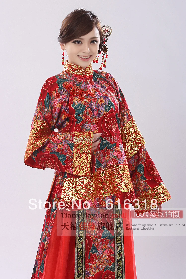 Chinese Style Wedding Suit Bridal Clothing Set Costume Tang Suit for Couples (Male + Female) Free Shipping