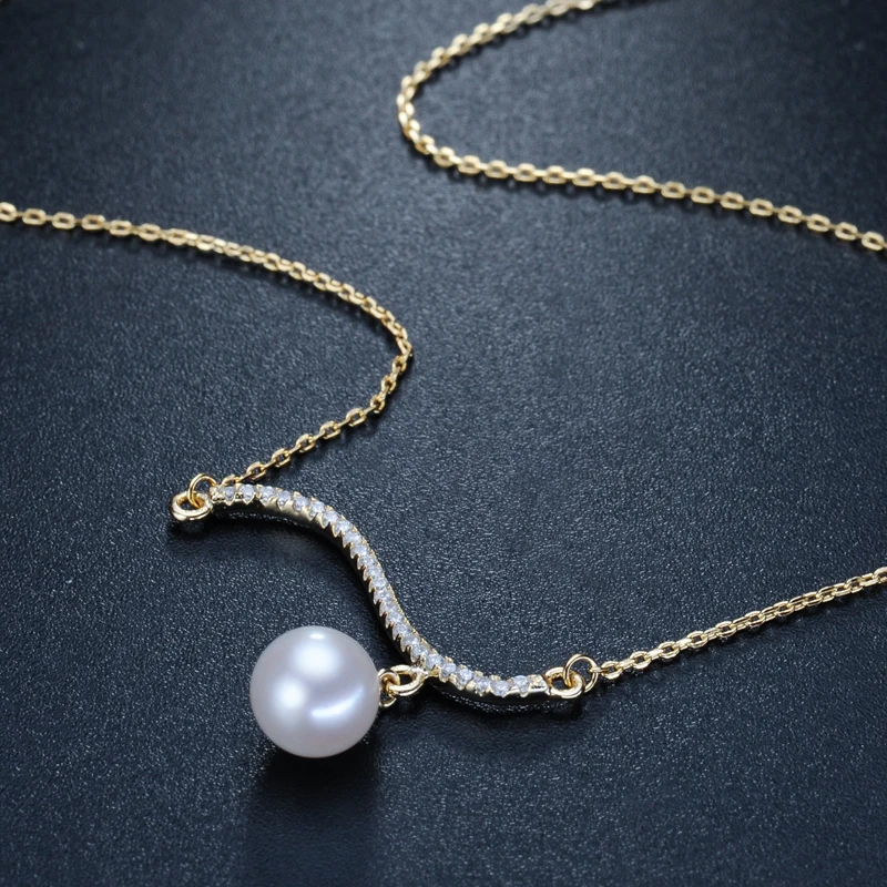 YUNRUO Natural Freshwater pearls pendant necklace S925 Silver Chain 18k Gold Plated woman Jewelry Pearl color can customize | Украшения и