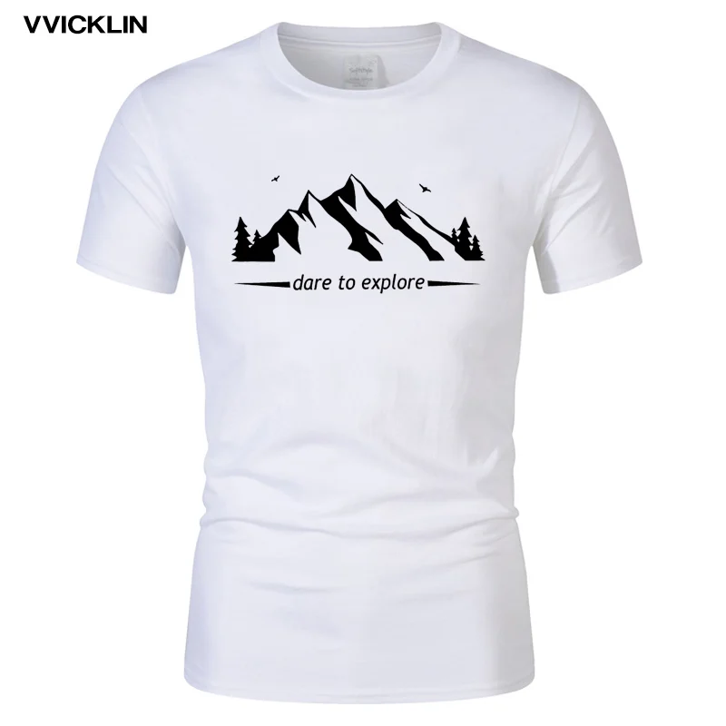Dare To Explore ore Mountain Футболка модная забавная футболка с короткими рукавами из 100%