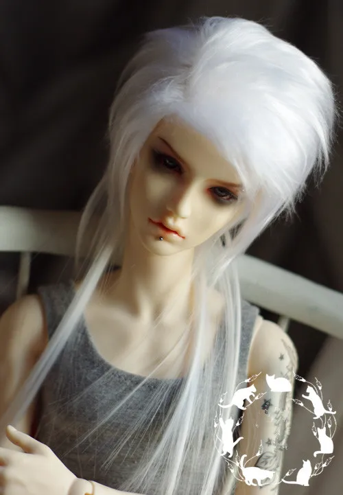 Холодный белый сшивание длинные волосы для BJD кукла меховой парик 18 19 см 20 21 22 23 1/4