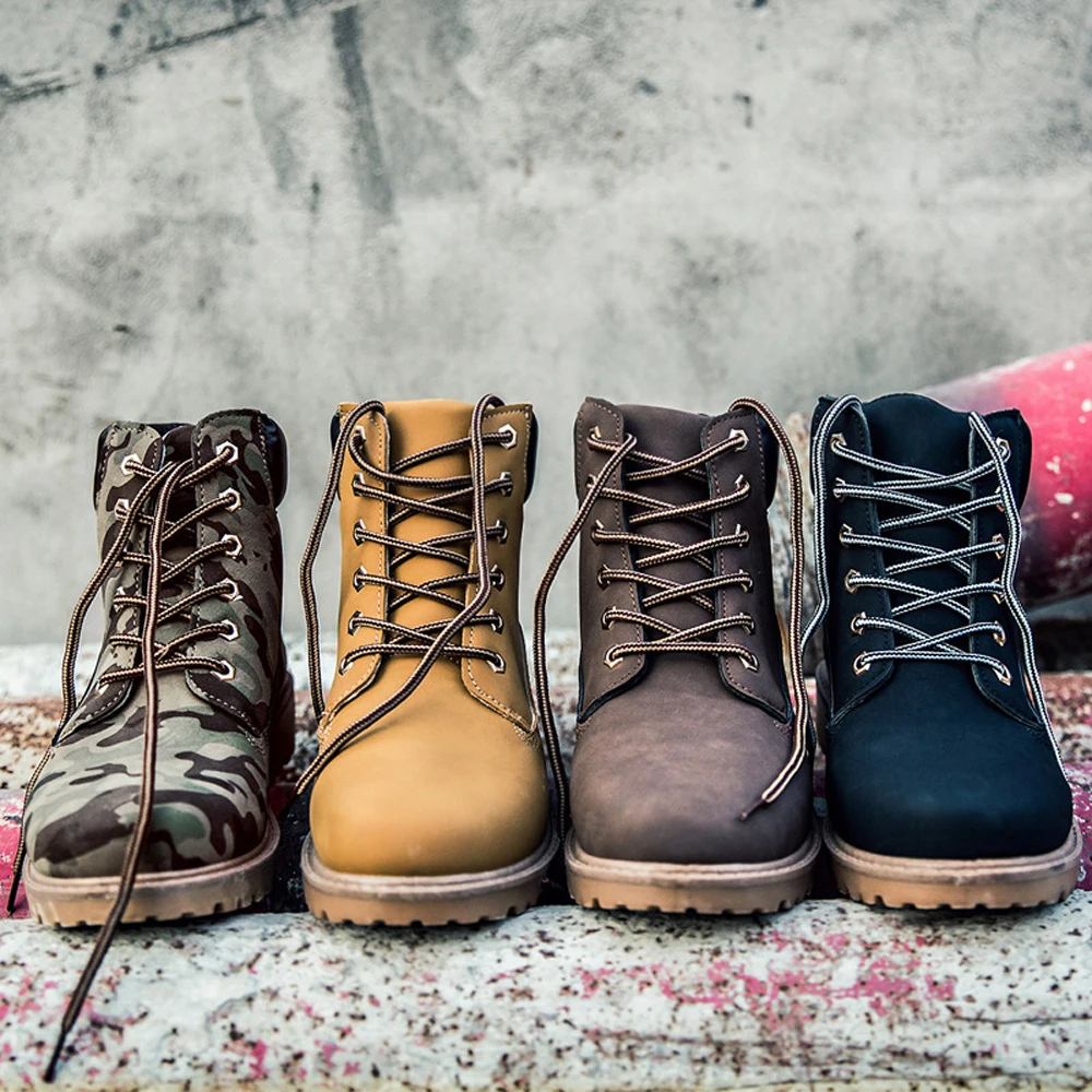 Мужские ботинки из искусственной замши на шнуровке размеры 39 46|Ботинки| |