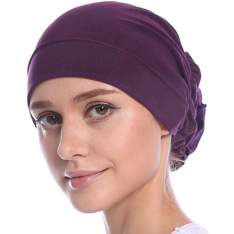 2018 Новая женская шапка тюрбан индийская Кепка мусульманские шляпы Hairnet chemo шляпка