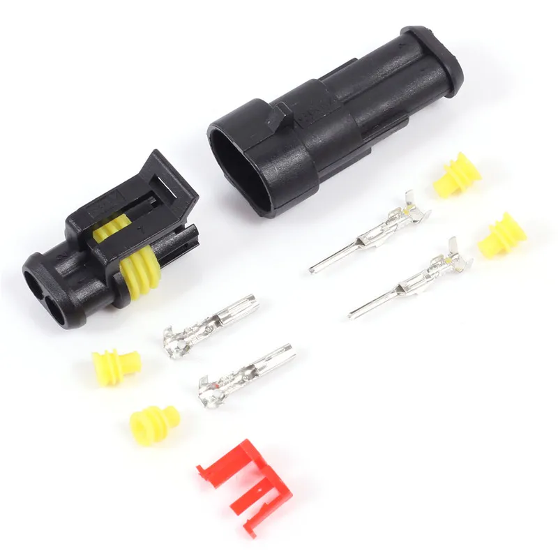10 pcs 2Bit Female/Male Waterproof Connector AMP Plug/Socket DIY Kits Wire Connectors For Car Automotive | Электронные