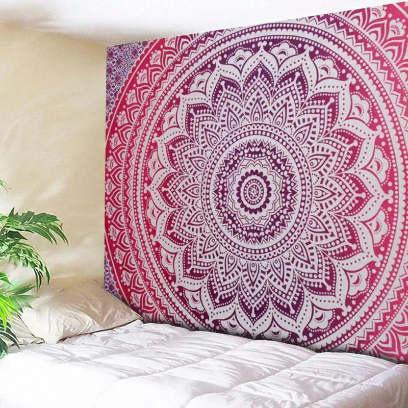 Indian Mandala Wall Hanging Tapestry Boho Geometric Pattern Carpet Throw Picnic Beach Mat Sleeping Blanket Microfiber Tapestry