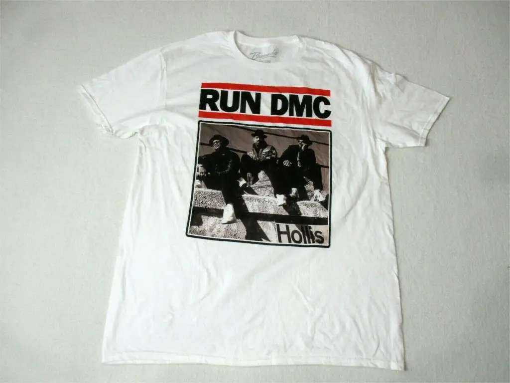 Новинка футболка для концерта Run DMC Hollis большая белая мужская в стиле хип хоп