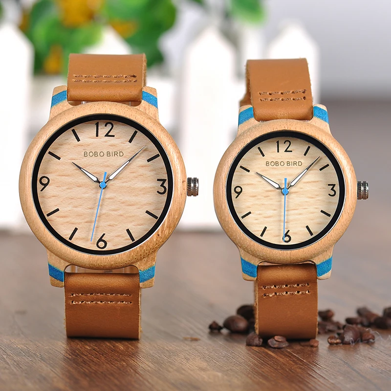BOBO BIRD парные часы женские деревянные мужские кварцевые бамбуковые relogio feminino erkek kol