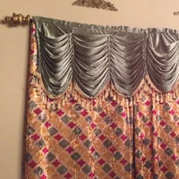Custom Rod Stick Pocket Valance Restaurant curtain Contracted Classic Elegant curtains for living room curtains Bedroom curtains
