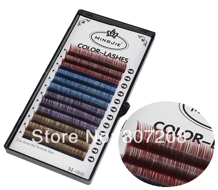 M-808 MINGJIE 0 12 C curl 3 корт/лот 8 мм/10 мм/12 мм красный синий фиолетовый коричневый mix color