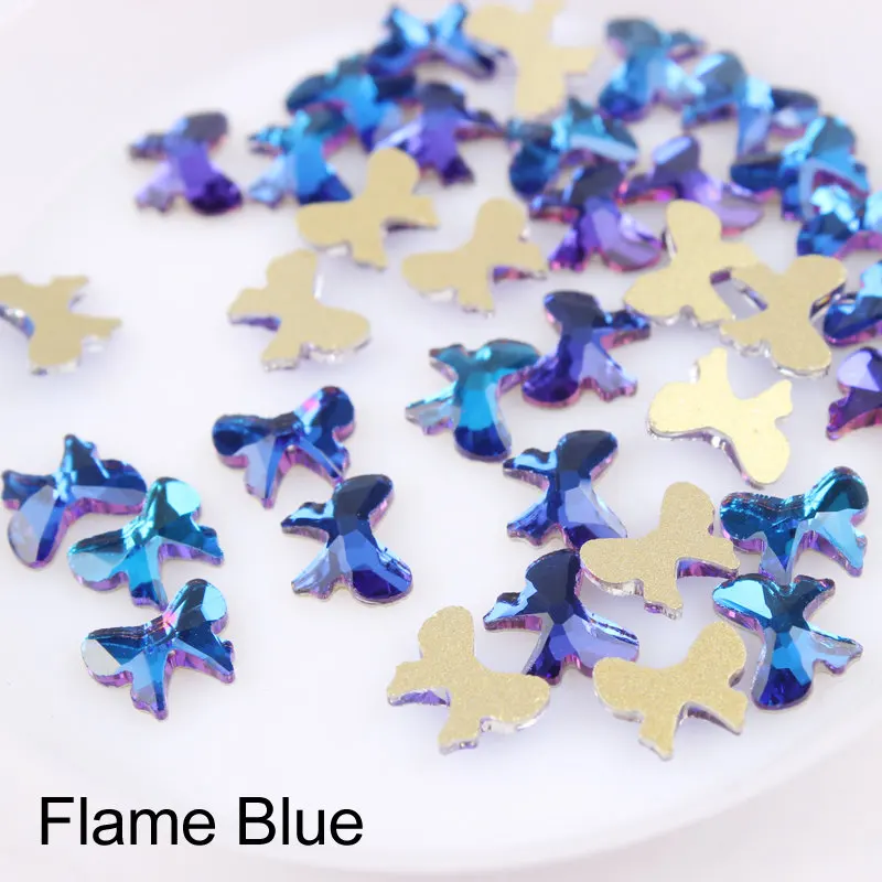 Flame Blue 30/100 шт./упак. микс Цвет ногтей Стразы Бабочка Форма с украшением в виде кристаллов Блестки для ногтей DIY 3d дизайн ногтей искусство украшения - Цвет: Flame Blue
