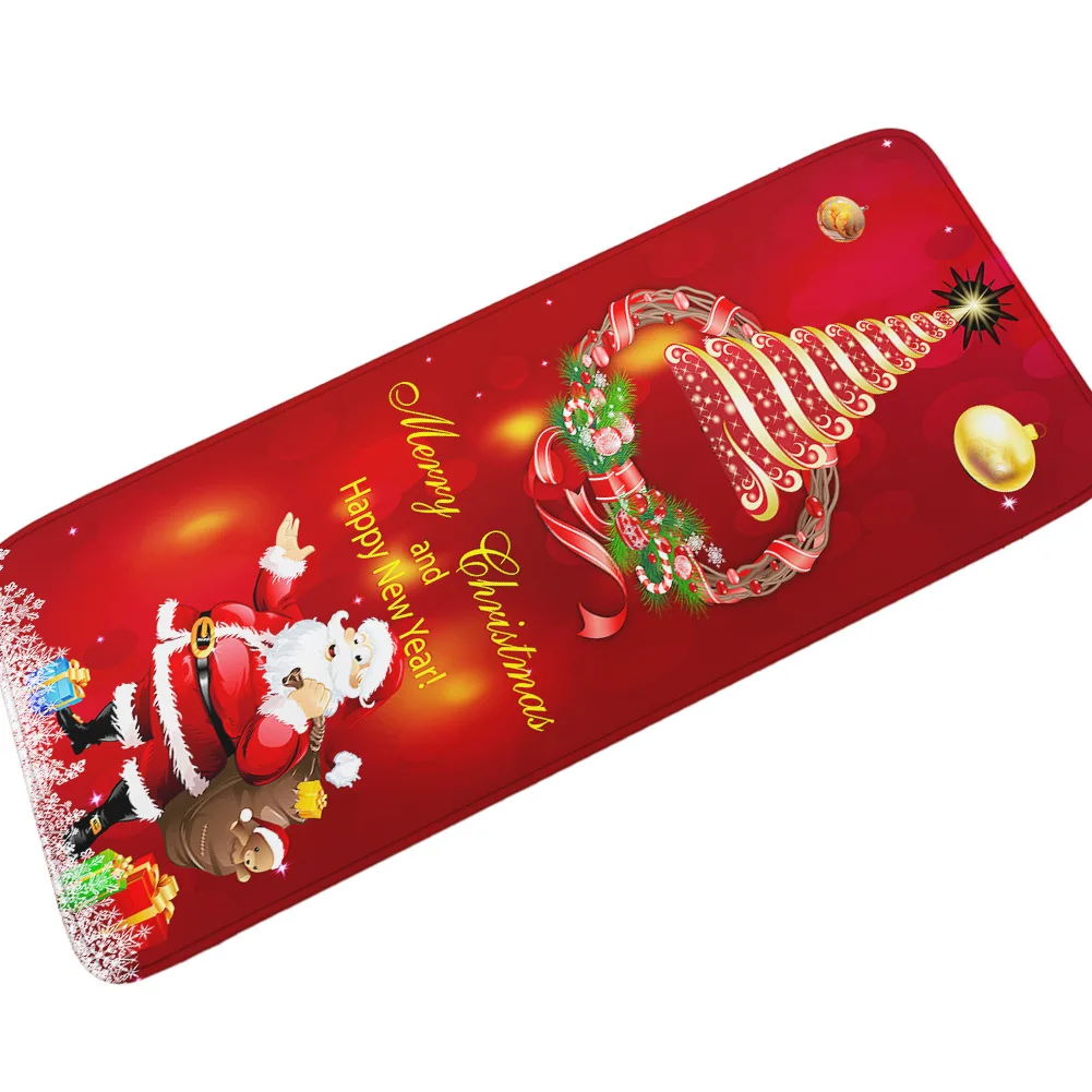 LAOREN Печатный Рождественский коврик красный кухонный Коврик придверный коврик офисный коврик на стул и на пол кухонные Противоскользящие коврики Новые Домашние дверные коврики - Цвет: LAOREN