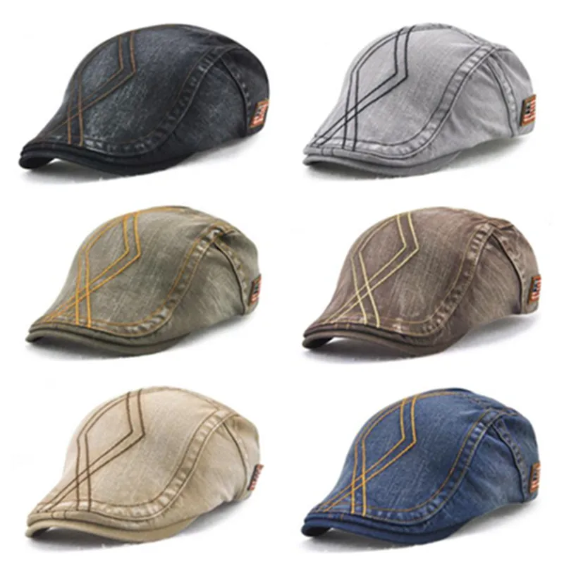 

SILOQIN New Trend Unisex Cotton European And American Style Berets Four Seasons Wild Adjustable Size Embroidered Tongue Cap