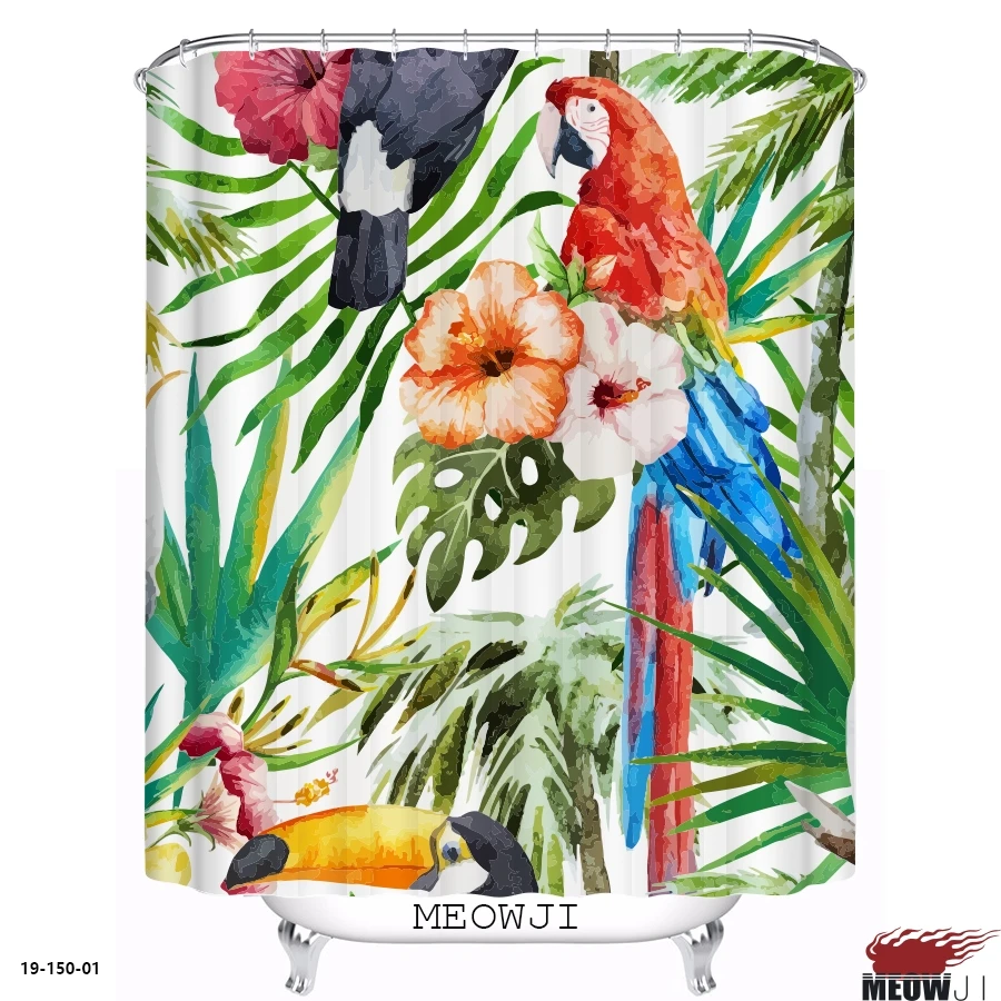 Toucan Фламинго Jungle Tour Birds Wonderland индивидуальный душ занавеска для ванной комнаты