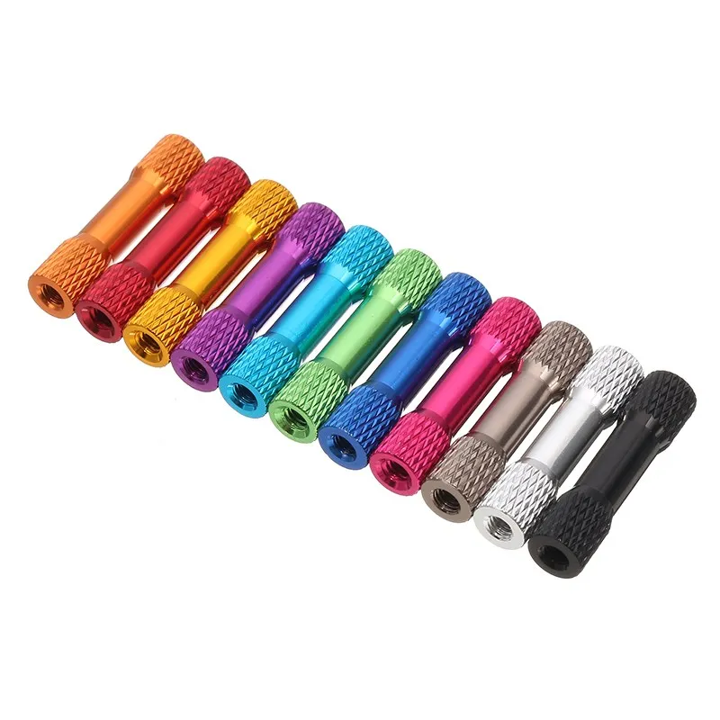 

SULEVE New 10Pcs/Set M3AR4 M3 25mm Aluminum Alloy Knurled Standoff for FPV RC Multicolor Colorful Purple Red Green Black Pink