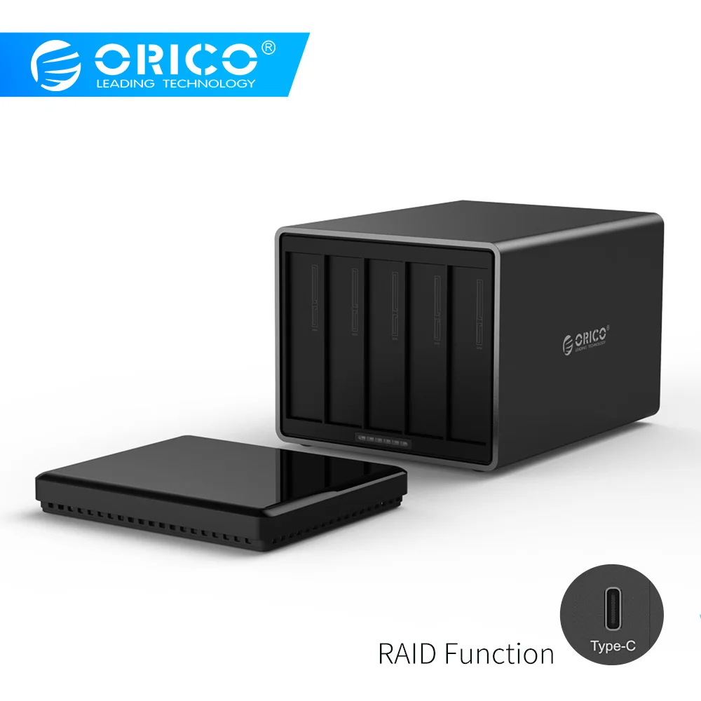 ORICO 5 Bay SATA to Type-c USB3.1 HDD корпус Высокая скорость Гбит/с Raid док-станция Поддержка 50 ТБ