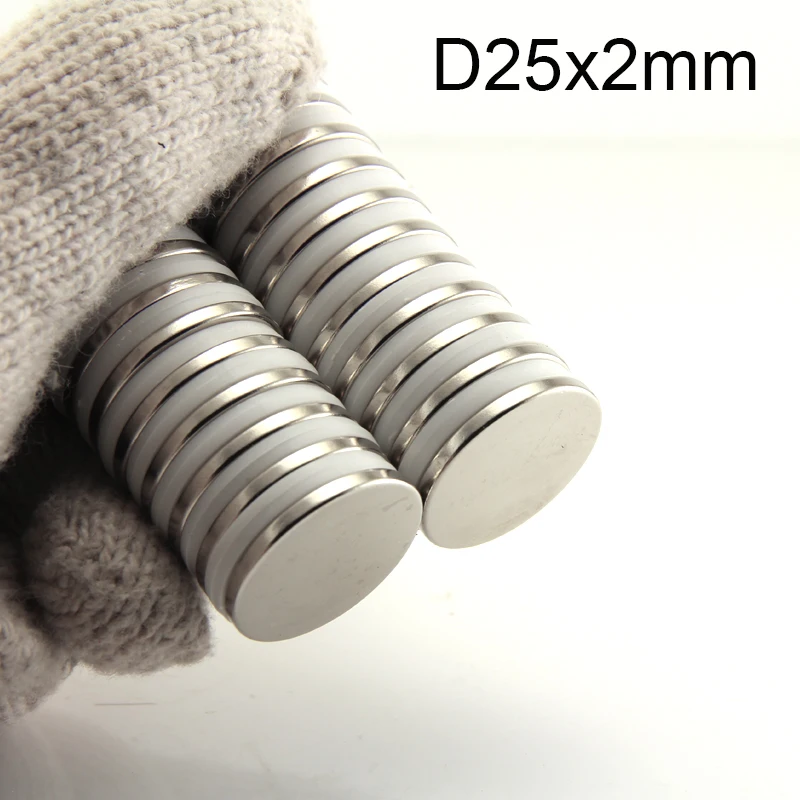 5 шт. Диаметр 25 х 2 мм N50 редкоземельные DIY Магнит Сильные Магниты Диск