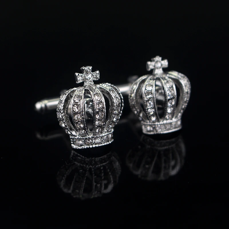 Новые классические запонки в виде короны Очаровательная Золотая Корона