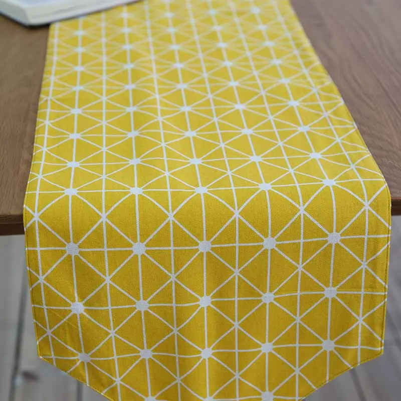 Simanfei 2019 новое поступление хлопчатобумажная льняная скатерть желтая Шахматная