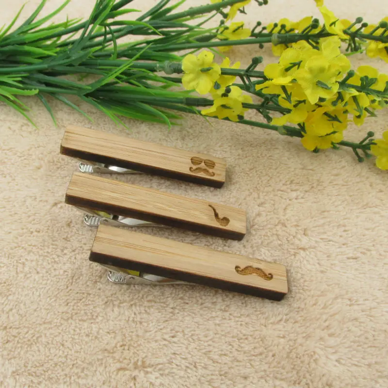 Усы Зажимы для галстука мужчин простой стиль деревянный галстук бар человек