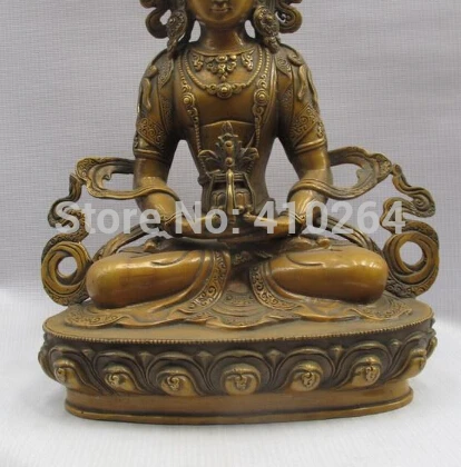 SCY Тибет Буддизм Медь Бронза Амитаюс Кван-Инь Бодхисаттва Статуя скидка 30% | Дом и