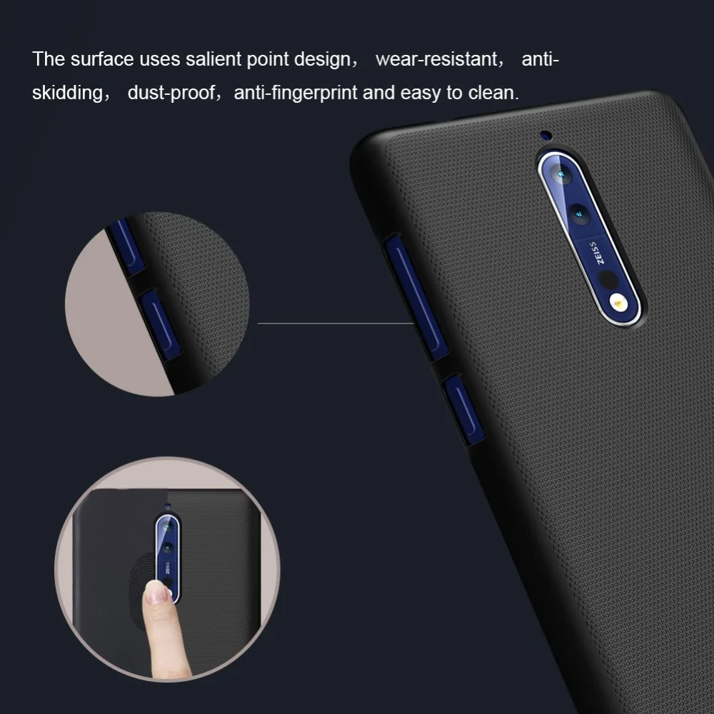 Для Nokia 5 Nokia 6 Nokia 7 чехол Nillkin Супер Матовый Жесткий Пластиковый ПК задняя крышка с защитой экрана для Nokia 8 чехол
