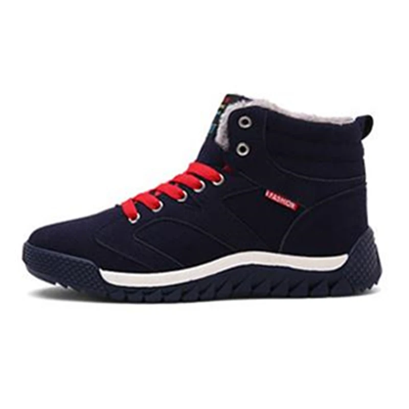 New Cotton Shoes Men Fleeces Snow Boots with Fur Large size Fashion High-top Lace-up Casual Winter Warm Outdoor Sneakers |