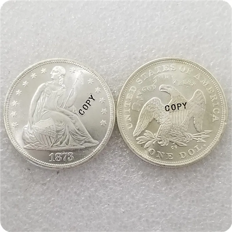 UNC silver USA 1870-1873 &quotSeated Liberty&quot 1 фотогалерея копия искусственных монет | Дом и сад