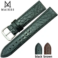 maikes watch accessory genuine leather watch band high quality black watch strap 20mm for watch men