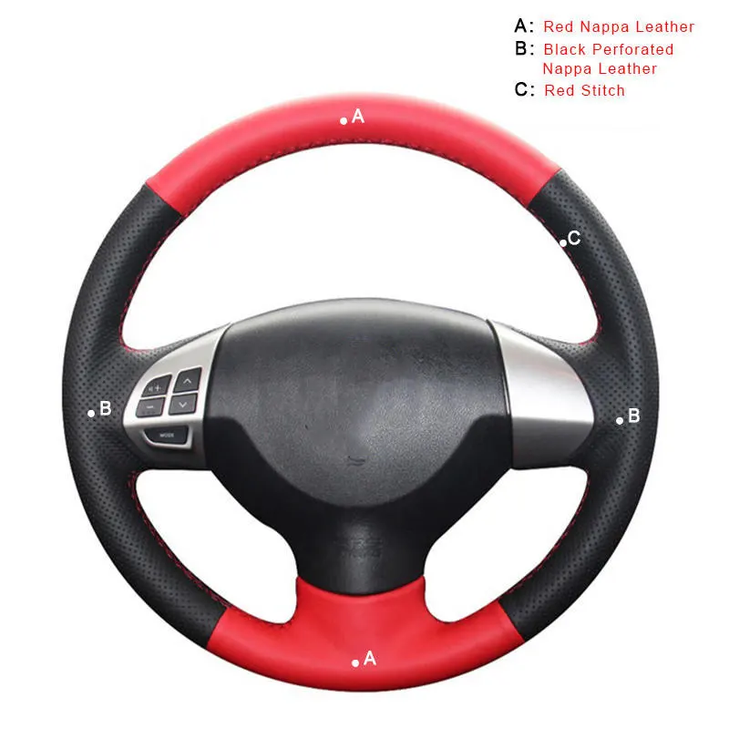 Top Layer Leather Автомобильная Оплетка на руль для Mitsubishi Lancer X 10 2007- Outlander 2006-2013 ASX 2010-2013 авто крышка колеса - Название цвета: Top Layer Leather
