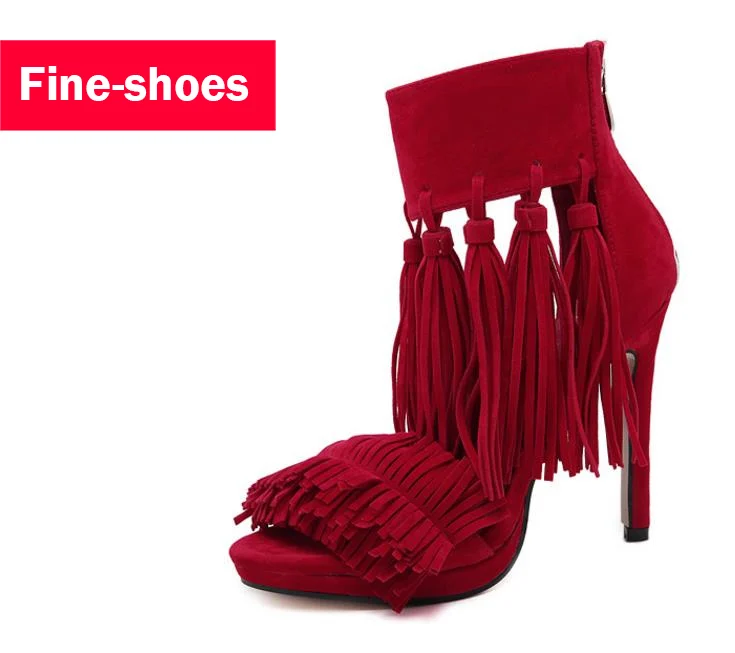 Лето горячая новая мода женщины кисточкой peep toe zip платье сандалии обувь высокого