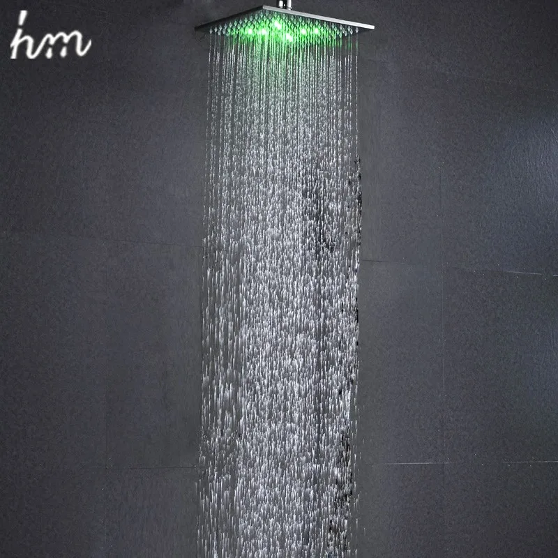 hm LED Душевая лейка для душа Rain Brass 8''10''12 '' Ванная комната с душевой лейкой